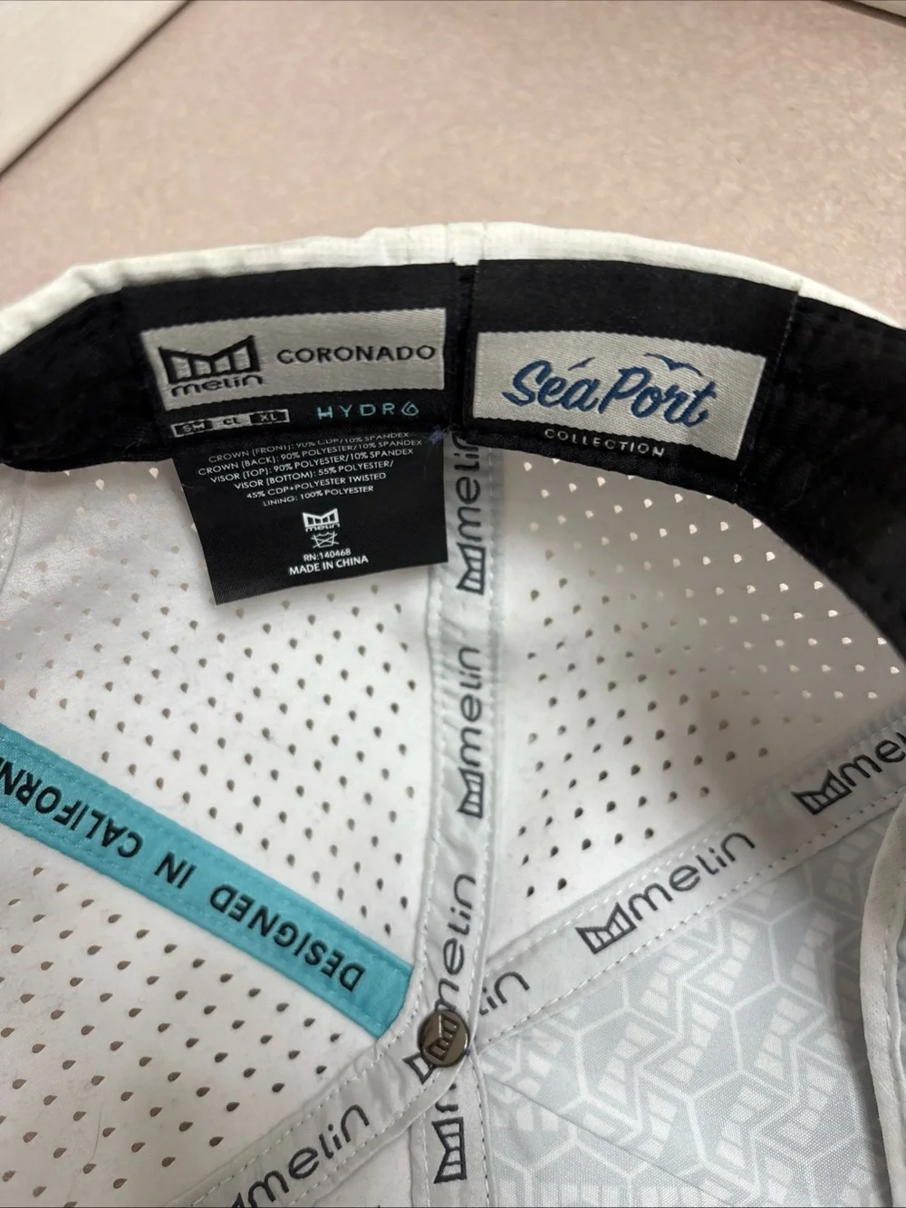 Melin Men's Coronado Rope Hydro Hat Cap Seaport Blue White SnapBack Golf Tennis